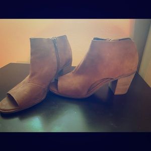 Lucky Brand peep toe booties